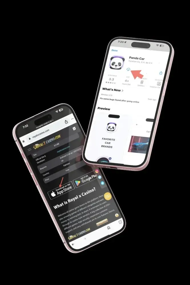 Royal X Casino registration screen on mobile phone